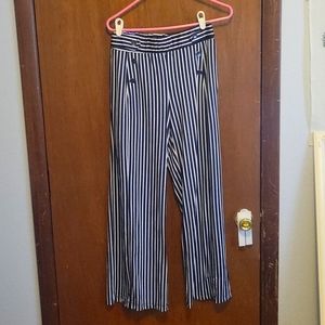 Navy flared button pants